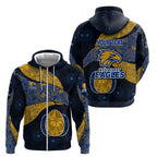 Personalized West Coast Eagles Football Zip Hoodie Easter Egg Pattern Blue Gold Tribal Dot Art Style