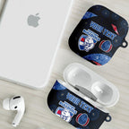 Personalized Western Bulldogs Football AirPods Case Easter Egg Pattern Red Blue Tribal Dot Art Style