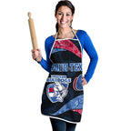 Personalized Western Bulldogs Football Apron Easter Egg Pattern Red Blue Tribal Dot Art Style