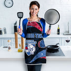 Personalized Western Bulldogs Football Apron Easter Egg Pattern Red Blue Tribal Dot Art Style