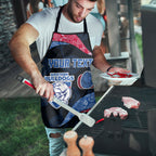 Personalized Western Bulldogs Football Apron Easter Egg Pattern Red Blue Tribal Dot Art Style
