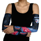 Personalized Western Bulldogs Football Arm Sleeves Easter Egg Pattern Red Blue Tribal Dot Art Style