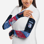 Personalized Western Bulldogs Football Arm Sleeves Easter Egg Pattern Red Blue Tribal Dot Art Style