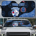 Personalized Western Bulldogs Football Auto Sun Shade Easter Egg Pattern Red Blue Tribal Dot Art Style
