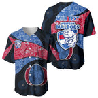 Personalized Western Bulldogs Football Baseball Jersey Easter Egg Pattern Red Blue Tribal Dot Art Style