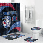 Personalized Western Bulldogs Football Bathroom Set Easter Egg Pattern Red Blue Tribal Dot Art Style