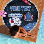 Personalized Western Bulldogs Football Beach Blanket Easter Egg Pattern Red Blue Tribal Dot Art Style