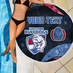 Personalized Western Bulldogs Football Beach Blanket Easter Egg Pattern Red Blue Tribal Dot Art Style
