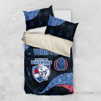 Personalized Western Bulldogs Football Bedding Set Easter Egg Pattern Red Blue Tribal Dot Art Style