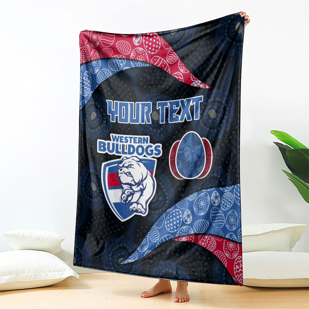 Personalized Western Bulldogs Football Blanket Easter Egg Pattern Red Blue Tribal Dot Art Style