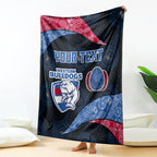 Personalized Western Bulldogs Football Blanket Easter Egg Pattern Red Blue Tribal Dot Art Style