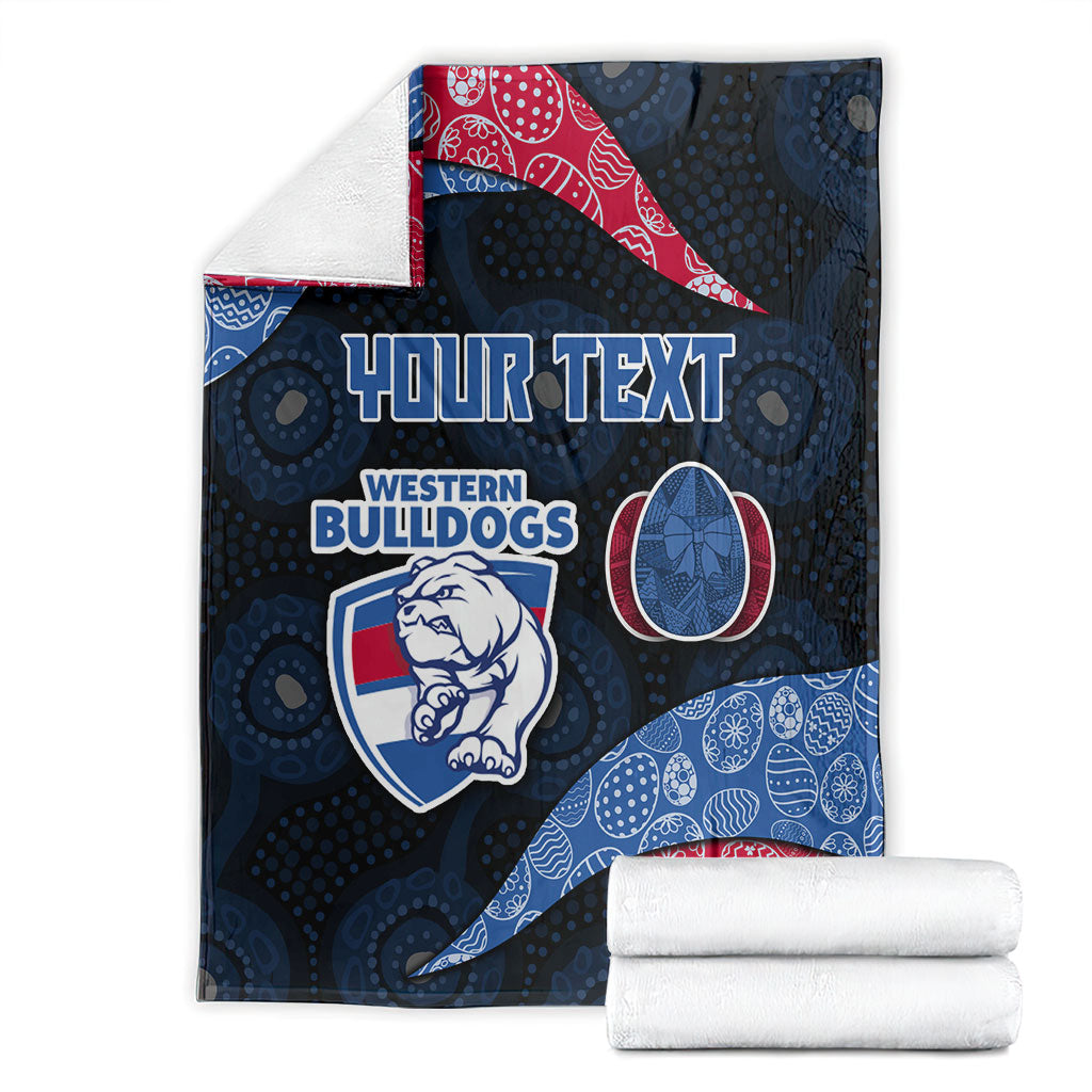Personalized Western Bulldogs Football Blanket Easter Egg Pattern Red Blue Tribal Dot Art Style