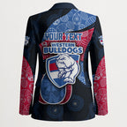 Personalized Western Bulldogs Football Blazer Easter Egg Pattern Red Blue Tribal Dot Art Style