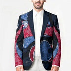 Personalized Western Bulldogs Football Blazer Easter Egg Pattern Red Blue Tribal Dot Art Style
