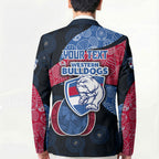 Personalized Western Bulldogs Football Blazer Easter Egg Pattern Red Blue Tribal Dot Art Style