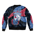 Personalized Western Bulldogs Football Bomber Jacket Easter Egg Pattern Red Blue Tribal Dot Art Style