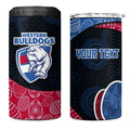 Personalized Western Bulldogs Football 4 in 1 Can Cooler Tumbler Easter Egg Pattern Red Blue Tribal Dot Art Style