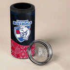 Personalized Western Bulldogs Football 4 in 1 Can Cooler Tumbler Easter Egg Pattern Red Blue Tribal Dot Art Style