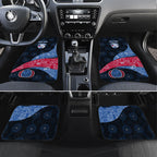 Personalized Western Bulldogs Football Car Mats Easter Egg Pattern Red Blue Tribal Dot Art Style