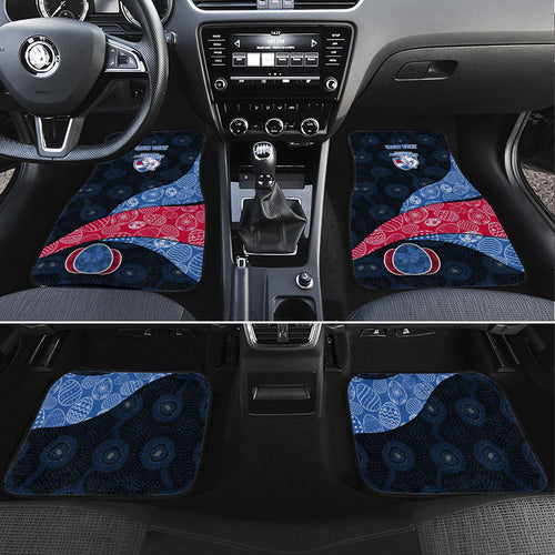 Personalized Western Bulldogs Football Car Mats Easter Egg Pattern Red Blue Tribal Dot Art Style