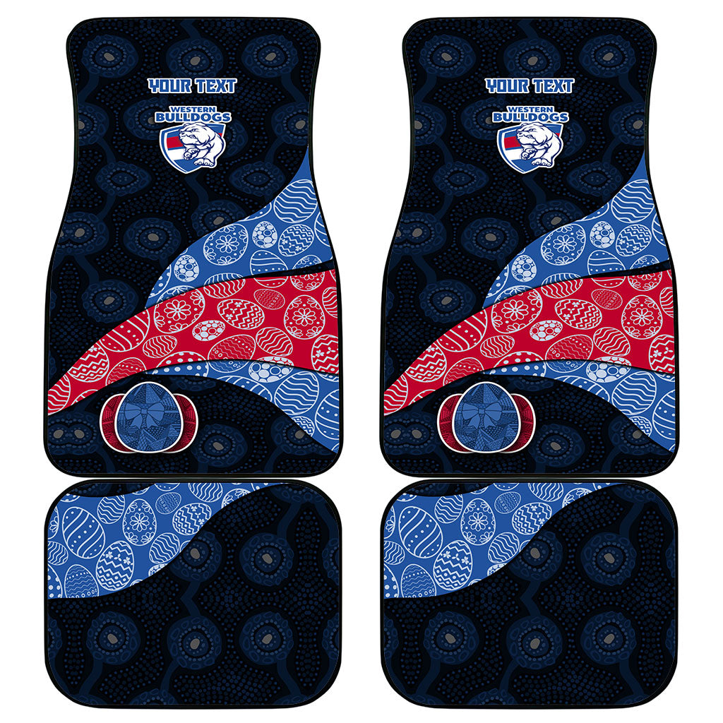 Personalized Western Bulldogs Football Car Mats Easter Egg Pattern Red Blue Tribal Dot Art Style