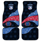 Personalized Western Bulldogs Football Car Mats Easter Egg Pattern Red Blue Tribal Dot Art Style
