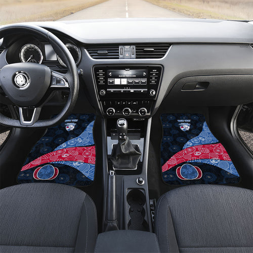 Personalized Western Bulldogs Football Car Mats Easter Egg Pattern Red Blue Tribal Dot Art Style