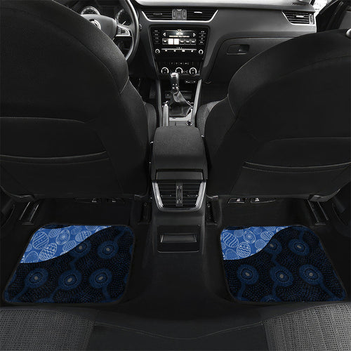 Personalized Western Bulldogs Football Car Mats Easter Egg Pattern Red Blue Tribal Dot Art Style