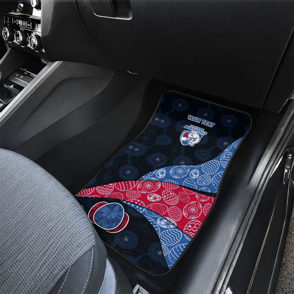 Personalized Western Bulldogs Football Car Mats Easter Egg Pattern Red Blue Tribal Dot Art Style