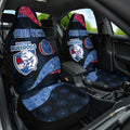 Personalized Western Bulldogs Football Car Seat Cover Easter Egg Pattern Red Blue Tribal Dot Art Style