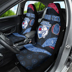 Personalized Western Bulldogs Football Car Seat Cover Easter Egg Pattern Red Blue Tribal Dot Art Style