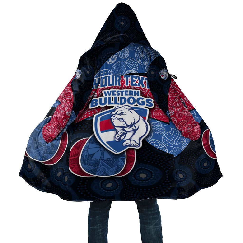 Personalized Western Bulldogs Football Cloak Easter Egg Pattern Red Blue Tribal Dot Art Style