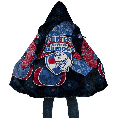 Personalized Western Bulldogs Football Cloak Easter Egg Pattern Red Blue Tribal Dot Art Style