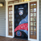 Personalized Western Bulldogs Football Door Cover Easter Egg Pattern Red Blue Tribal Dot Art Style