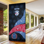 Personalized Western Bulldogs Football Door Cover Easter Egg Pattern Red Blue Tribal Dot Art Style