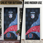 Personalized Western Bulldogs Football Door Cover Easter Egg Pattern Red Blue Tribal Dot Art Style