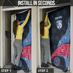 Personalized Western Bulldogs Football Door Cover Easter Egg Pattern Red Blue Tribal Dot Art Style