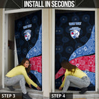 Personalized Western Bulldogs Football Door Cover Easter Egg Pattern Red Blue Tribal Dot Art Style