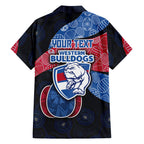 Personalized Western Bulldogs Football Family Matching Long Sleeve Bodycon Dress and Hawaiian Shirt Easter Egg Pattern Red Blue Tribal Dot Art Style