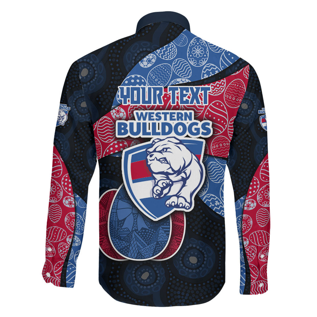 Personalized Western Bulldogs Football Family Matching Mermaid Dress and Hawaiian Shirt Easter Egg Pattern Red Blue Tribal Dot Art Style