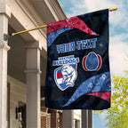 Personalized Western Bulldogs Football Garden Flag Easter Egg Pattern Red Blue Tribal Dot Art Style
