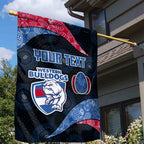 Personalized Western Bulldogs Football Garden Flag Easter Egg Pattern Red Blue Tribal Dot Art Style