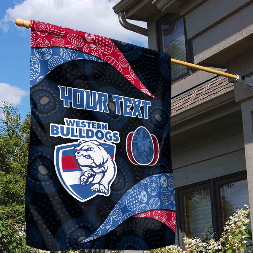 Personalized Western Bulldogs Football Garden Flag Easter Egg Pattern Red Blue Tribal Dot Art Style