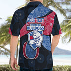 Personalized Western Bulldogs Football Hawaiian Shirt Easter Egg Pattern Red Blue Tribal Dot Art Style