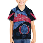 Personalized Western Bulldogs Football Hawaiian Shirt Easter Egg Pattern Red Blue Tribal Dot Art Style