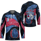 Personalized Western Bulldogs Football Hockey Jersey Easter Egg Pattern Red Blue Tribal Dot Art Style