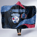 Personalized Western Bulldogs Football Hooded Blanket Easter Egg Pattern Red Blue Tribal Dot Art Style