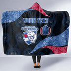 Personalized Western Bulldogs Football Hooded Blanket Easter Egg Pattern Red Blue Tribal Dot Art Style