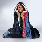 Personalized Western Bulldogs Football Hooded Blanket Easter Egg Pattern Red Blue Tribal Dot Art Style
