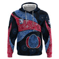 Personalized Western Bulldogs Football Hoodie Easter Egg Pattern Red Blue Tribal Dot Art Style
